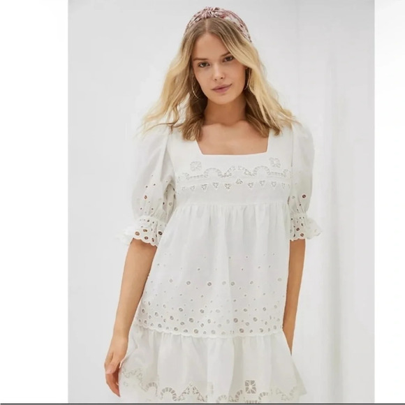 Anthropologie Audrina Forever that Girl White Eyelet Dress - Picture 3 of 9
